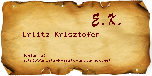 Erlitz Krisztofer névjegykártya