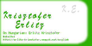 krisztofer erlitz business card